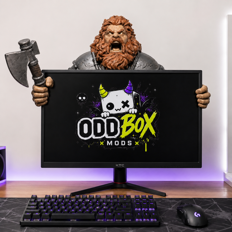 Berserker Monitor Hugger, a fierce warrior figure gripping the top of a gaming monitor