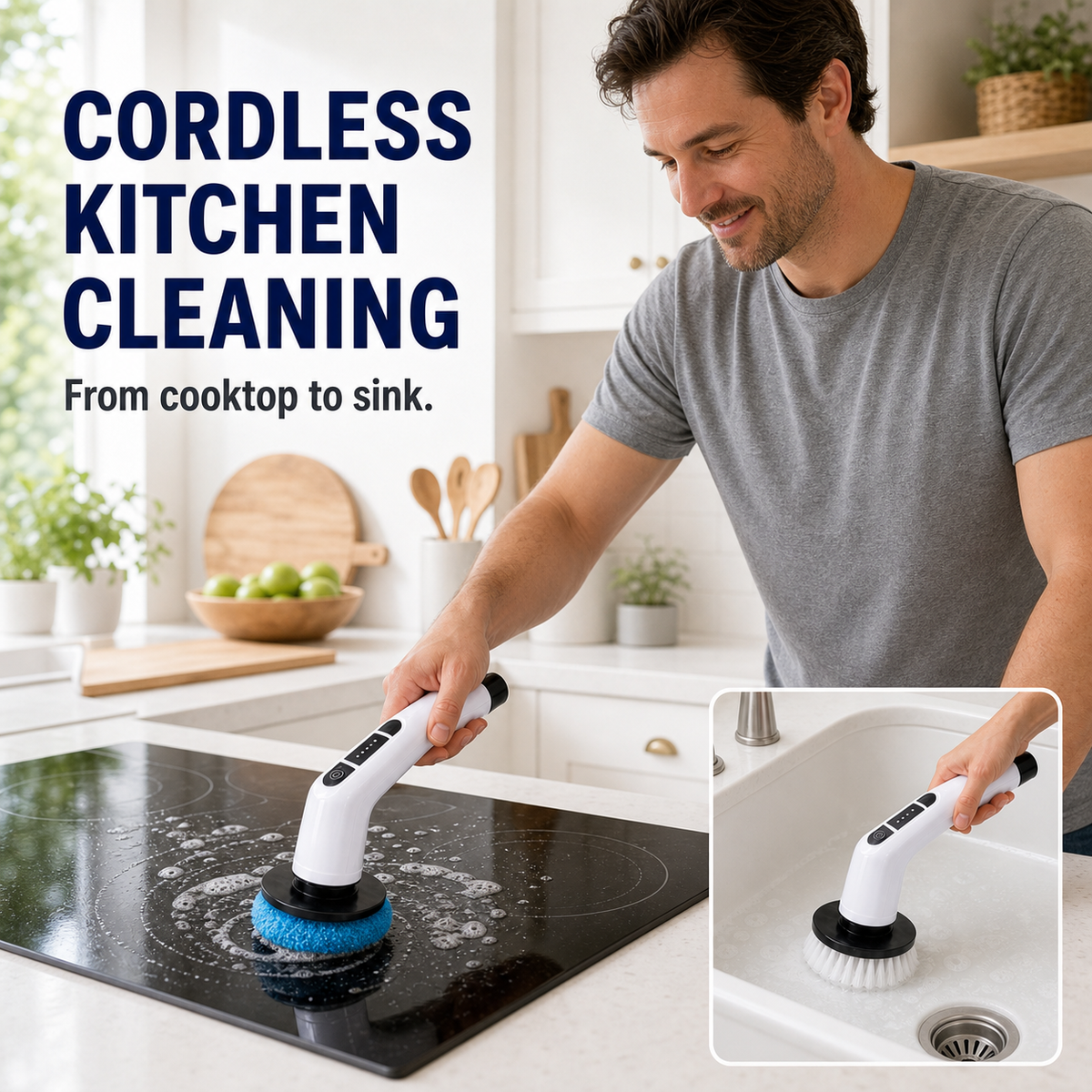 Handheld use on a cooktop and kitchen sink
