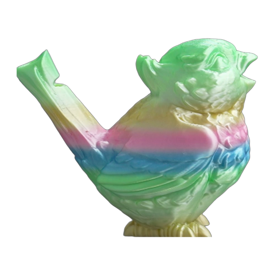 Bird Water Whistle — Pastel Rainbow Warbler (3D Printed)