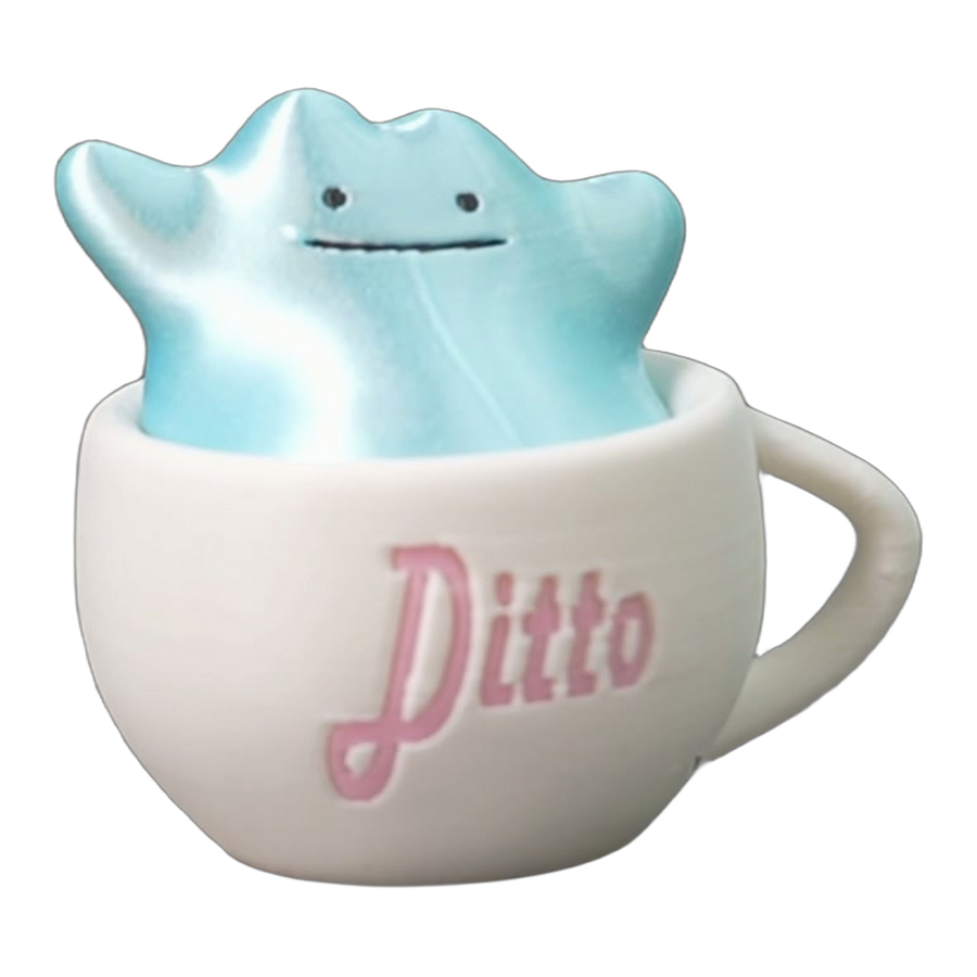 Blue Blob Creature Cup Display
