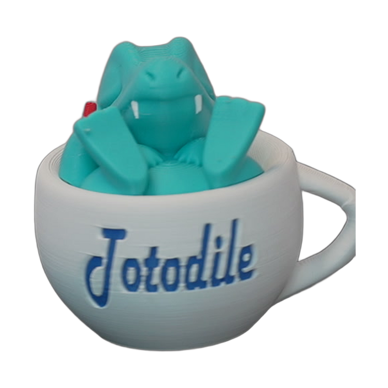 Blue Crocodile Creature Cup Display