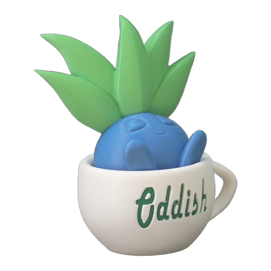 Blue Leafy Creature Cup Display