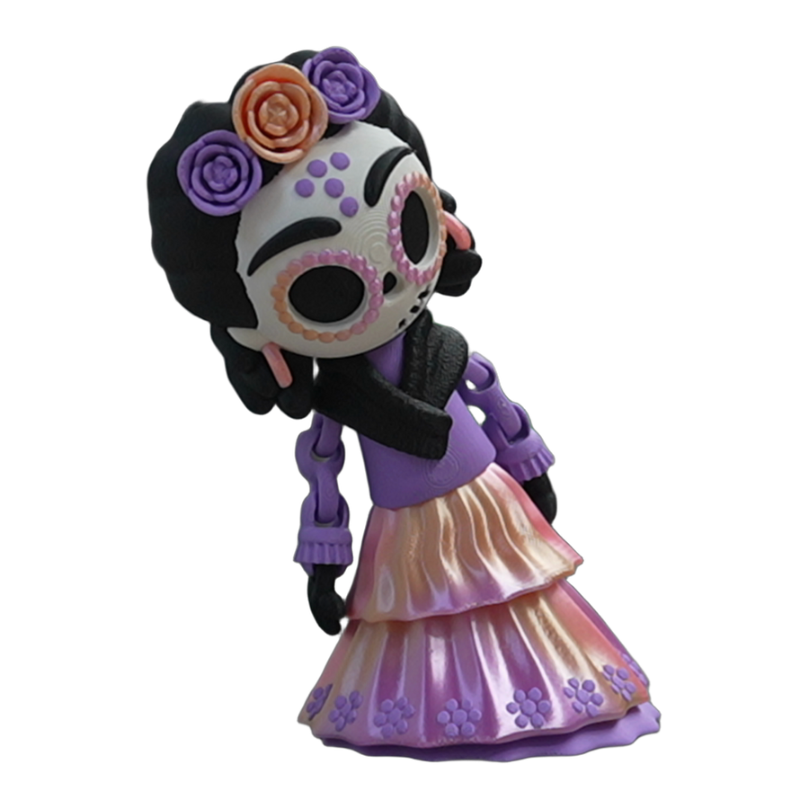 La Catrina Sugar Skull Lady — Día de los Muertos Figure (3D Printed)