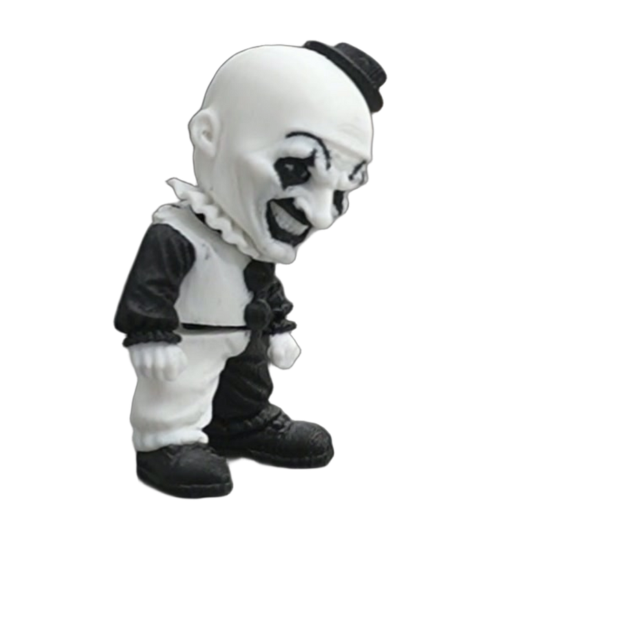 Chibi Slasher Clown — Black & White Mini Figure (3D Printed)
