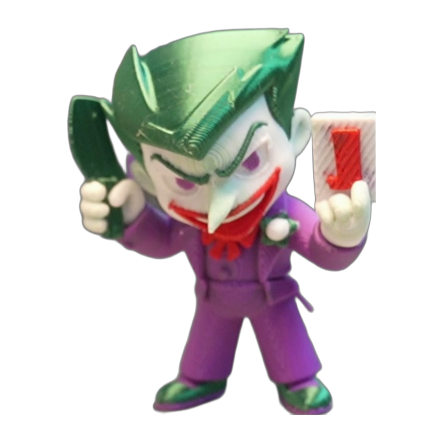 Flexi Clown Prince — Green & Purple Chibi Villain (3D Printed)