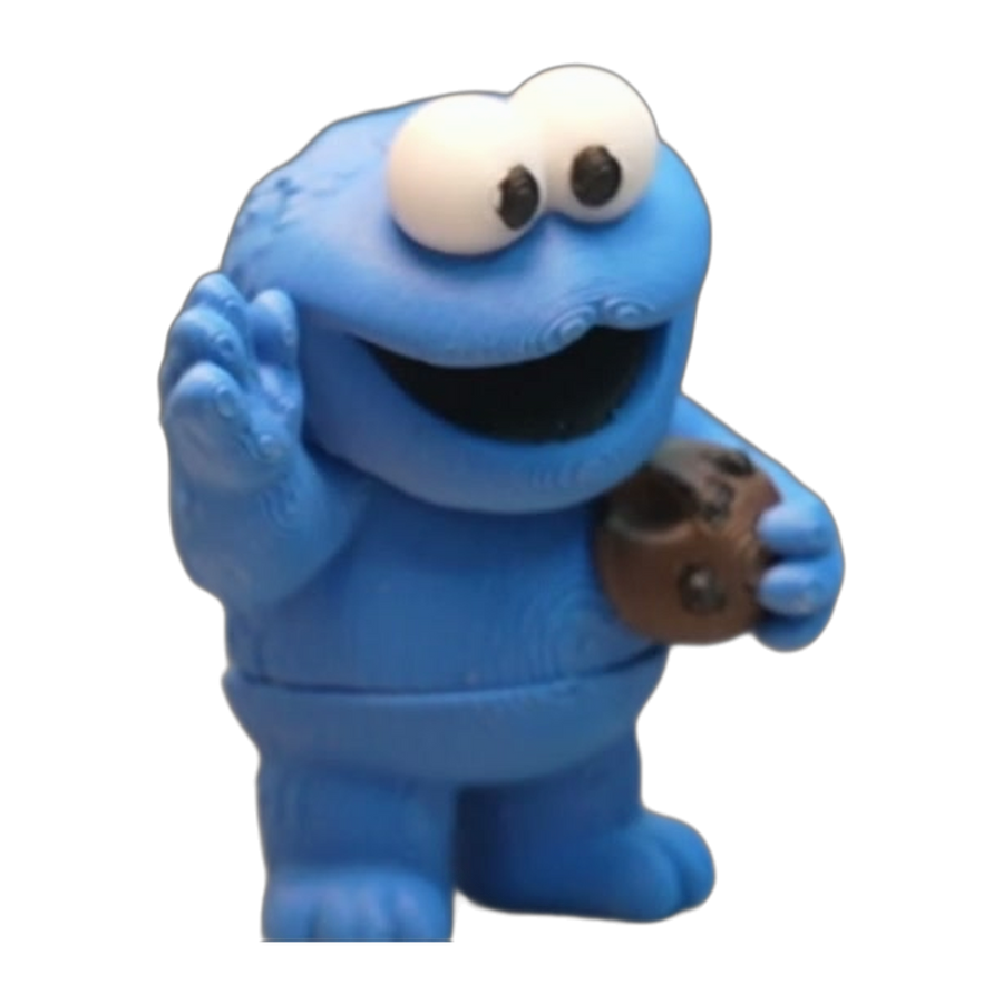 Flexi Blue Cookie Muncher — Poseable Figure (3D Printed)