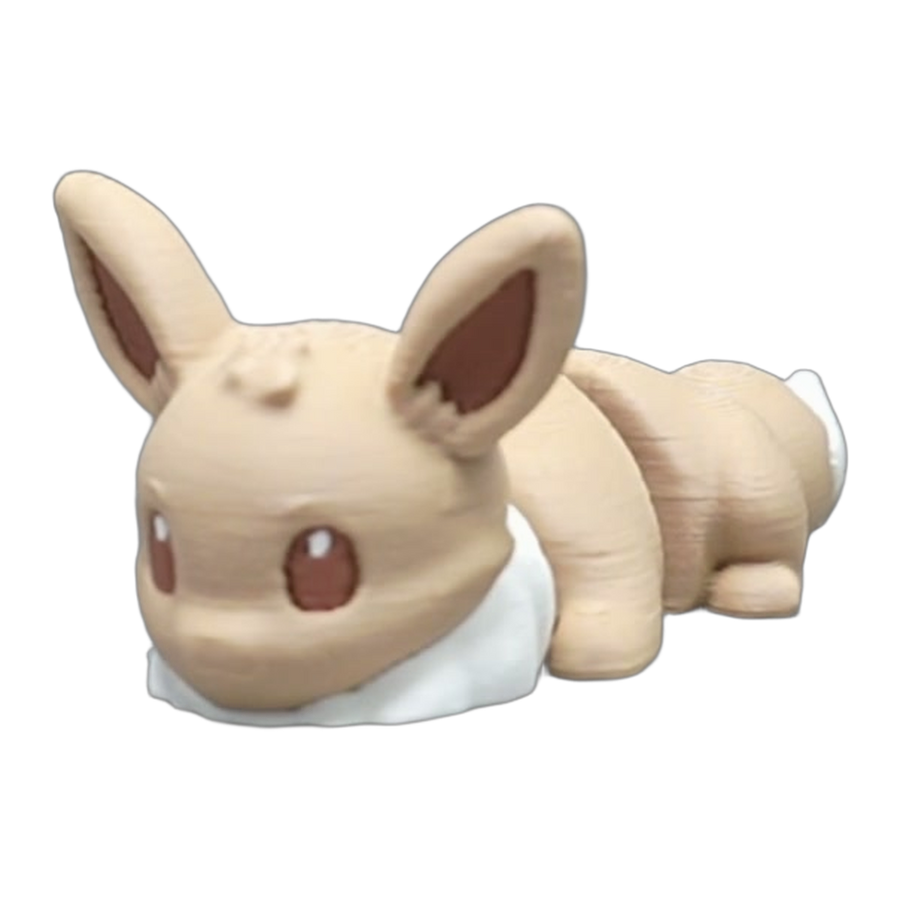 Flexi Eevee-Style Fox — Tan & Cream (3D Printed Articulated Toy)