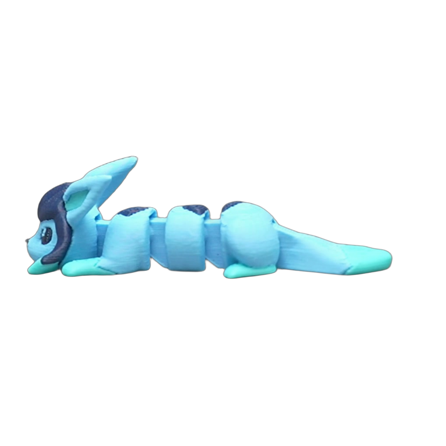 Flexi Frost Fox — Glacier Blue Articulated Toy (3D Printed)