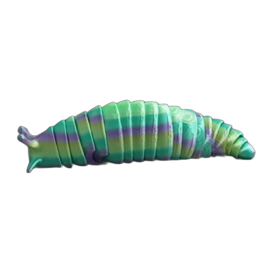 Flexi Slug — Rainbow Silk Articulated Fidget (3D Printed)