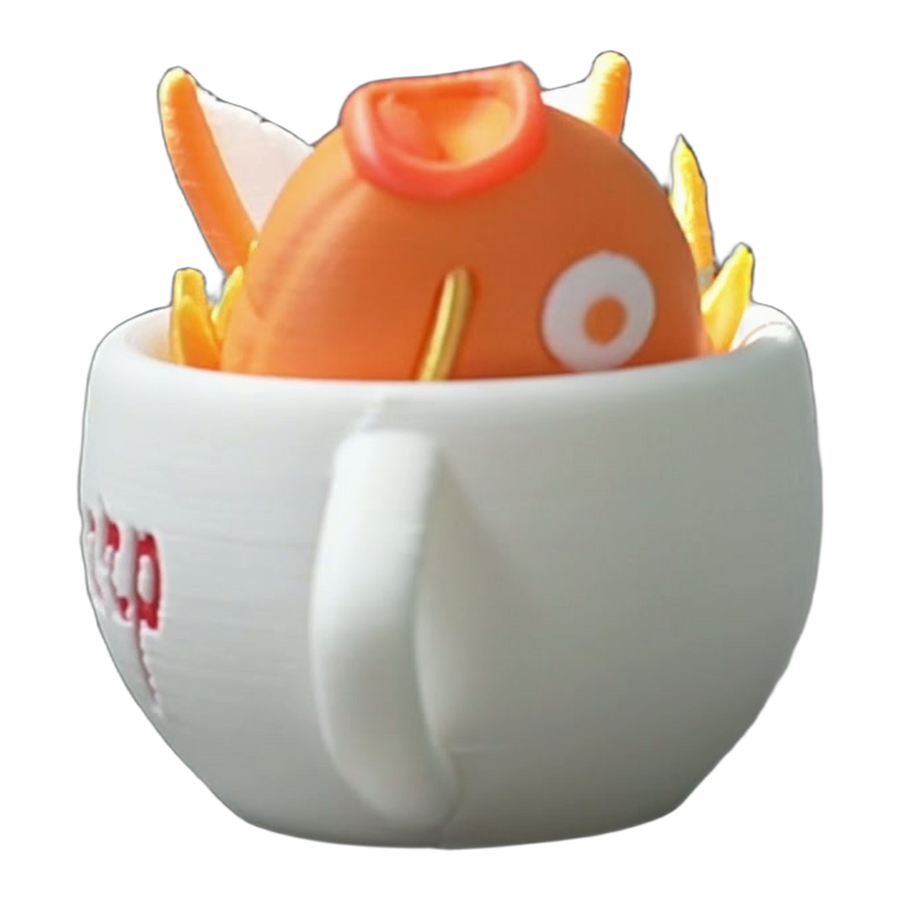 Orange Fish Creature Cup Display