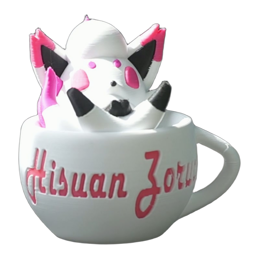 White Pink-Eared Creature Cup Display