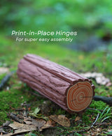 Forest Chess Set - Mushroom Pieces in a Log