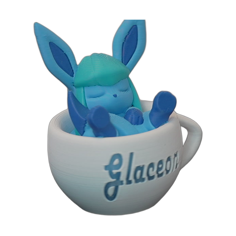 Blue Ice-Eared Creature Cup Display