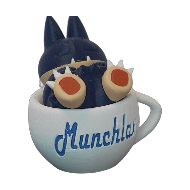 Blue Sleepy Creature Cup Display