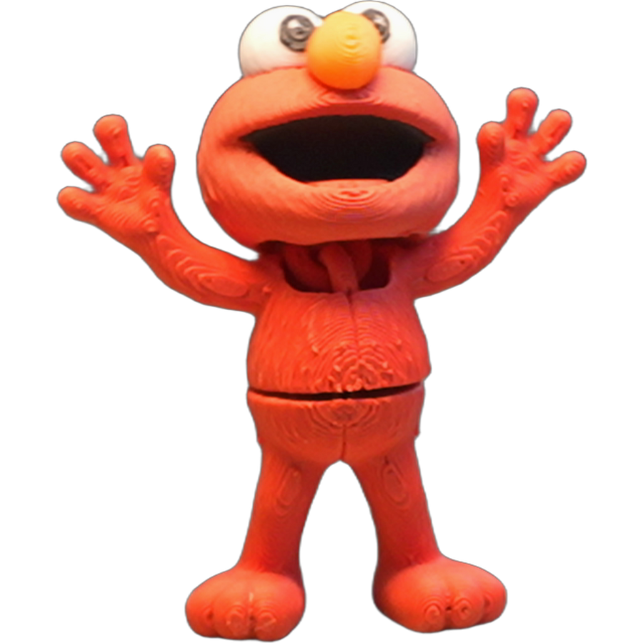 Flexi Red Monster — Articulated Fuzzy Puppet Figure