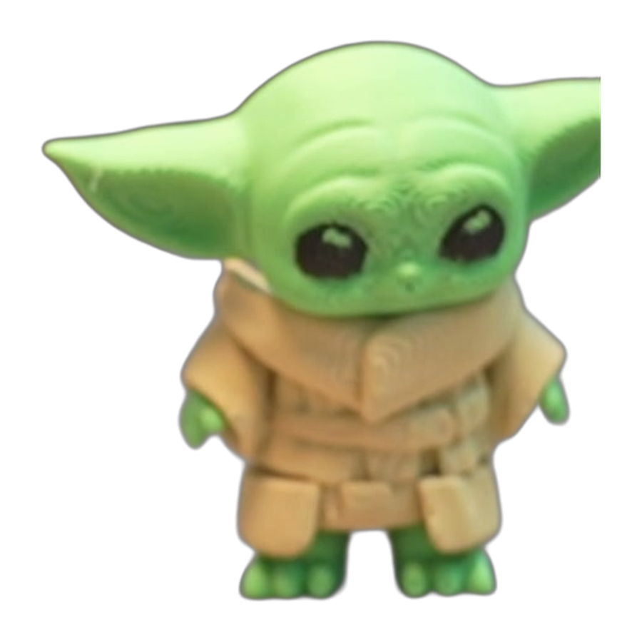 Flexi Alien Child — Green & Tan Poseable Figure (3D Printed)