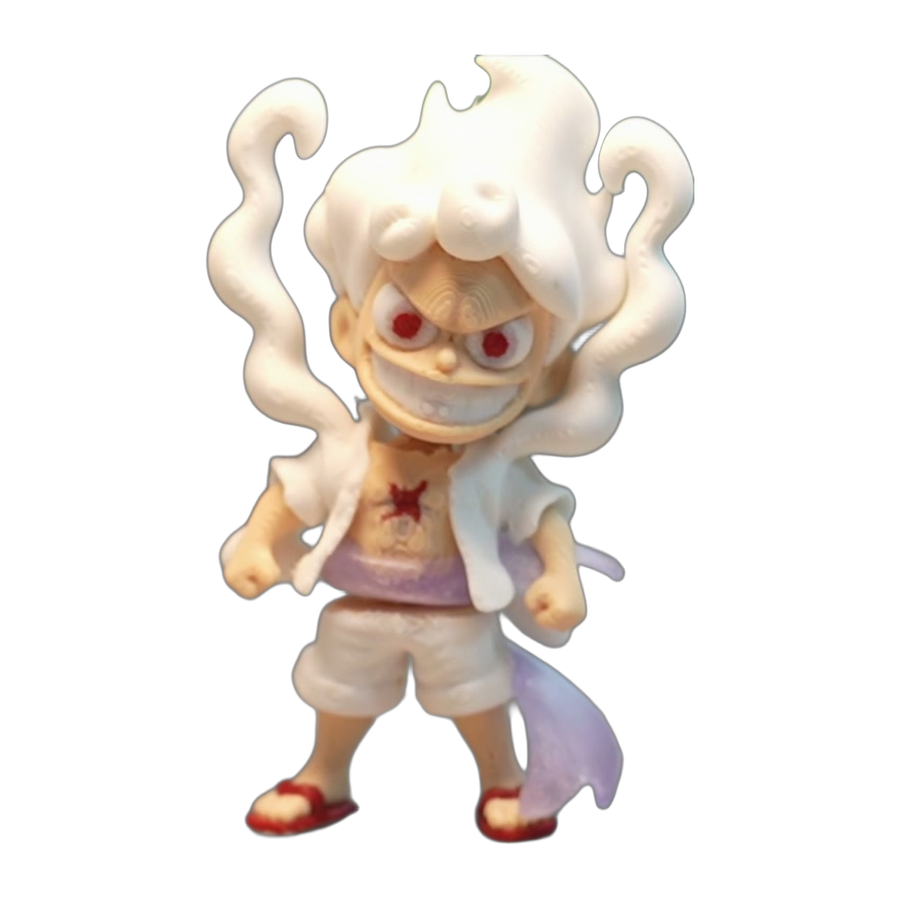 Flexi Awakened Pirate — White Hair Chibi Figure (3D Printed)