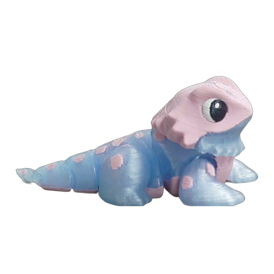 Flexi Bearded Dragon — Cotton Candy Pastel (3D Printed Articulated Toy)