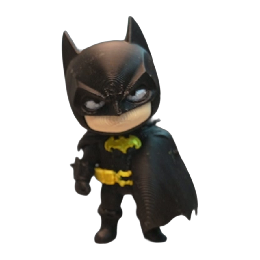 Flexi Dark Knight — Black & Yellow Chibi Hero (3D Printed)