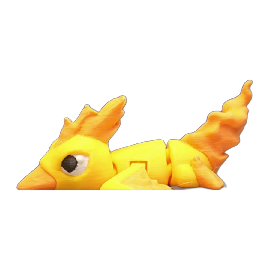 Flexi Fire Bird — Golden Flame Articulated Bird (3D Printed)