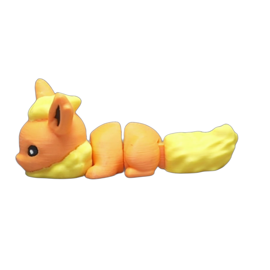 Flexi Flame Fox — Sunset Orange Articulated Toy (3D Printed)