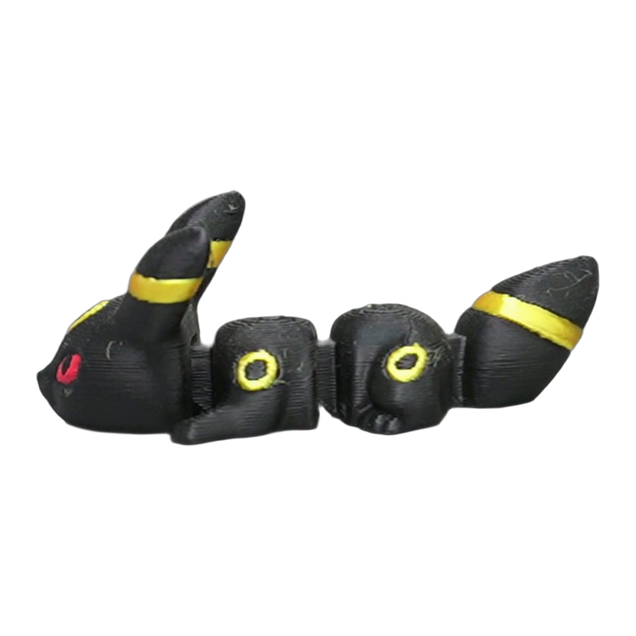 Flexi Moon Fox — Black & Gold Articulated Toy (3D Printed)