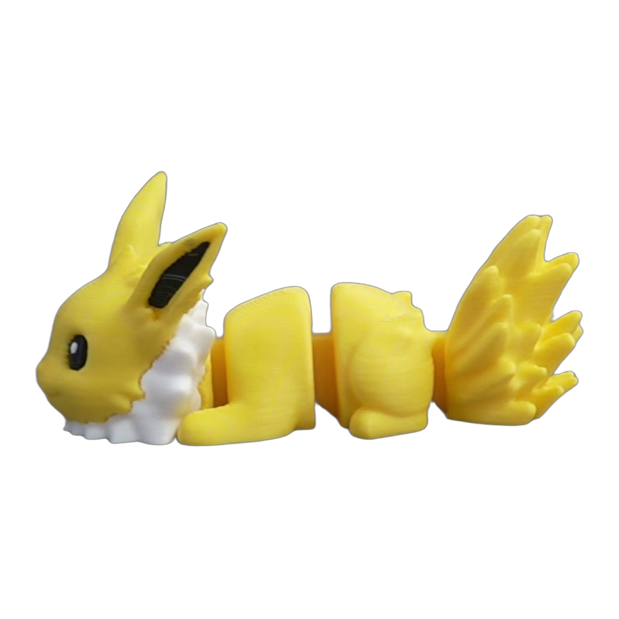Flexi Storm Fox — Electric Yellow Articulated Toy (3D Printed)