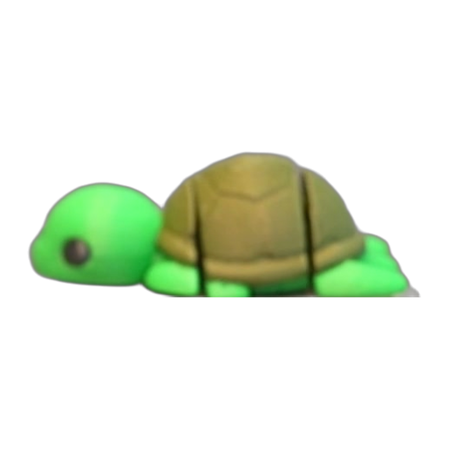 Flexi Turtle — Green & Tan Mini (3D Printed)