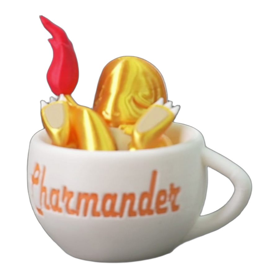 Gold Flame-Tail Creature Cup Display