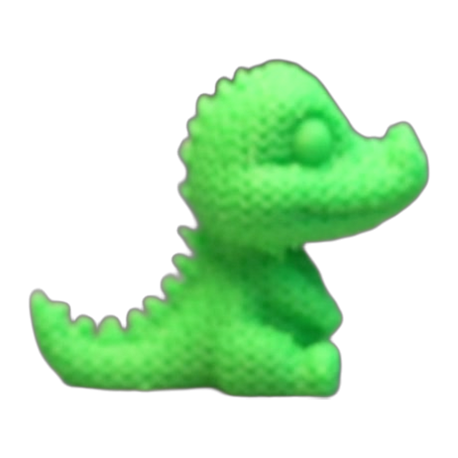 Knitted Alligator — Bright Green Crochet-Look Figure (3D Printed)