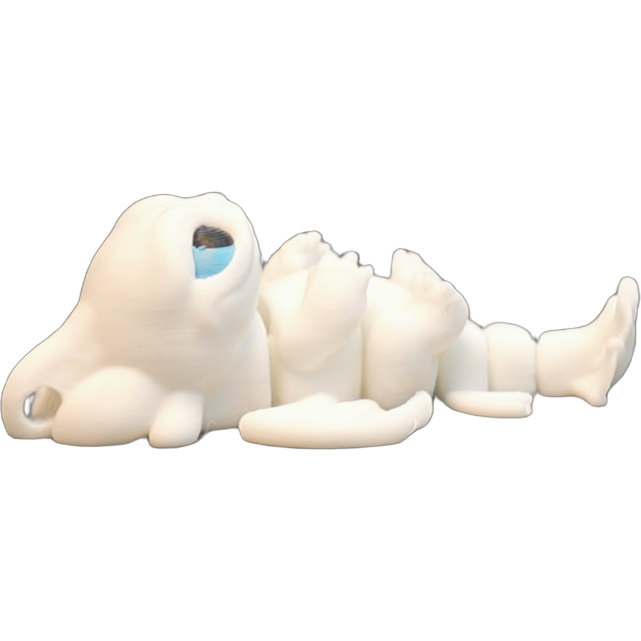 Flexi White Dragon — Small Articulated Fidget Toy