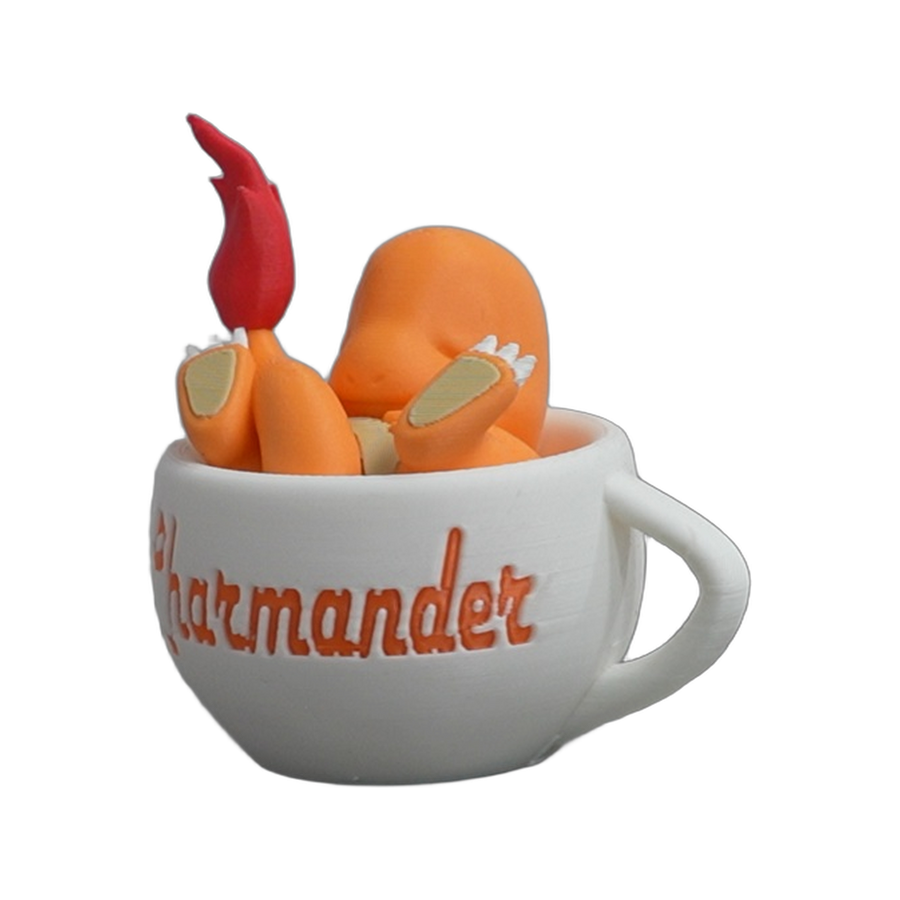 Orange Flame-Tail Creature Cup Display