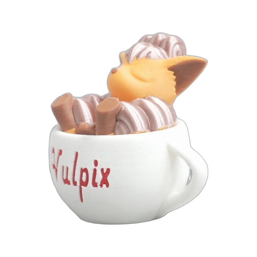 Orange Fox Creature Cup Display