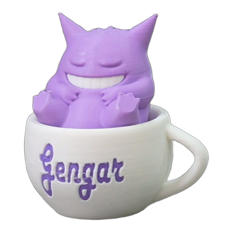 Purple Grinning Creature Cup Display